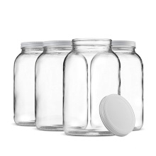 1Gallon Wide Mouth large Glass mason Jar with Airtight Metal Lid for Storing and Canning